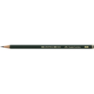 FABER-CASTELL 9000 Bleistift F grün, 1 St. von Faber-Castell