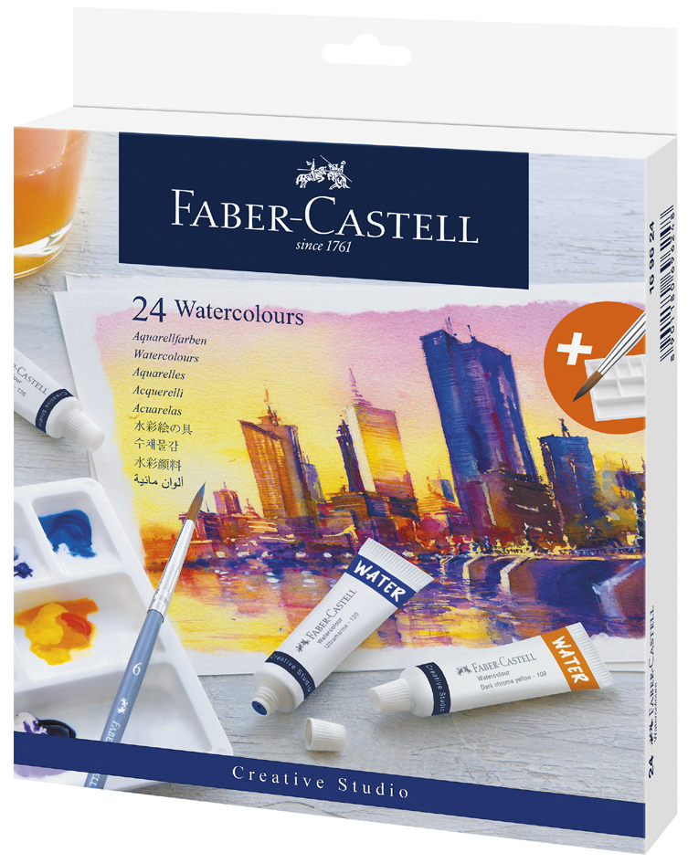 FABER-CASTELL Aquarellfarbe in Tube, 24er Kartonetui von Faber-Castell