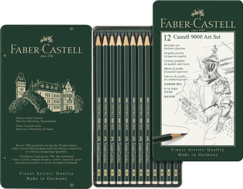 FABER-CASTELL Bleistift CASTELL 9000, 12er Art Set von Faber-Castell