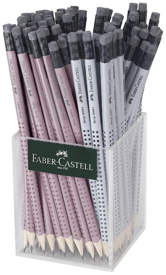 FABER-CASTELL Bleistift GRIP 2001 mit Radierer, im Köcher von Faber-Castell