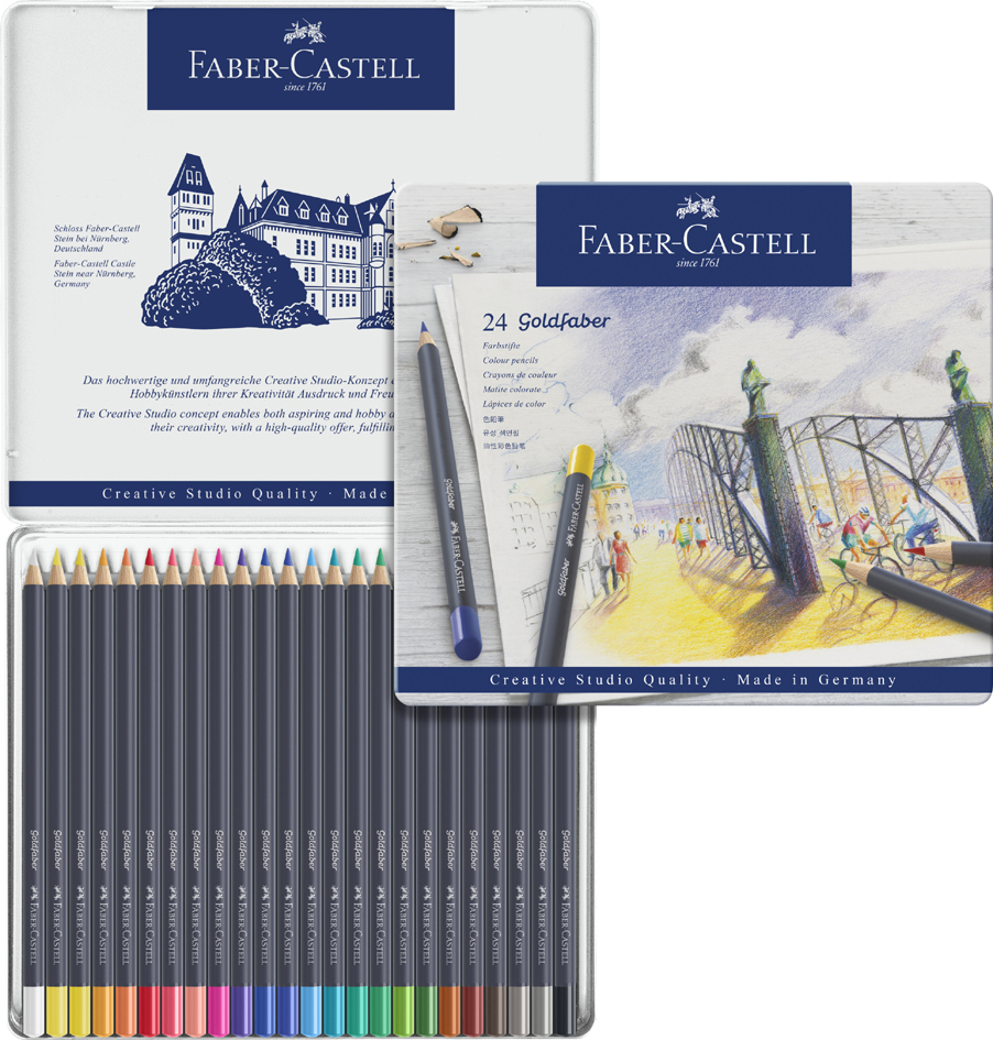 FABER-CASTELL Buntstifte GOLDFABER, 24er Metalletui von Faber-Castell