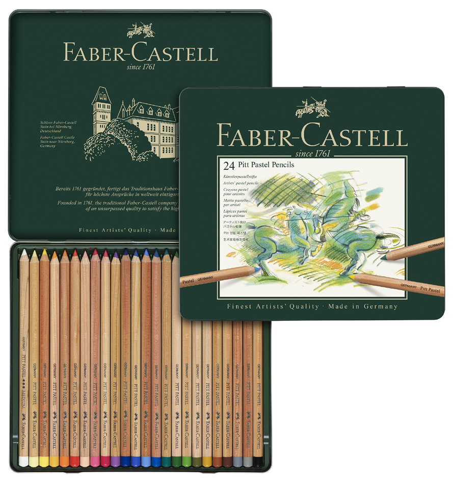 FABER-CASTELL Buntstifte PITT PASTELL, 24er Metalletui von Faber-Castell