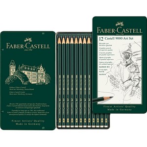 FABER-CASTELL Castell 9000 Art Set Bleistift-Set 8B - 2H grün, 12 St. von Faber-Castell