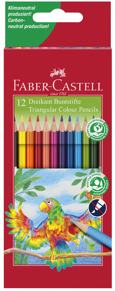 FABER-CASTELL Dreikant-Buntstifte, 12er Etui von Faber-Castell