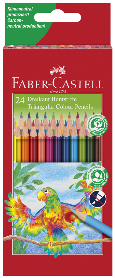 FABER-CASTELL Dreikant-Buntstifte, 24er Etui von Faber-Castell