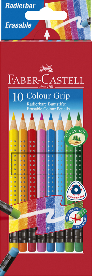 FABER-CASTELL Dreikant-Buntstifte Colour GRIP, 10er Etui von Faber-Castell