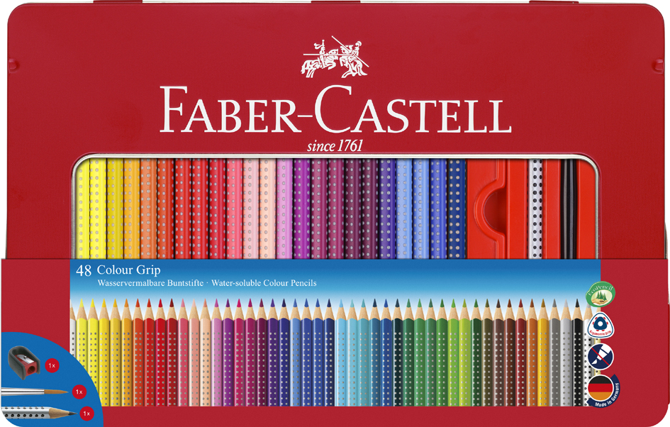 FABER-CASTELL Dreikant-Buntstifte Colour GRIP, 48er Etui von Faber-Castell