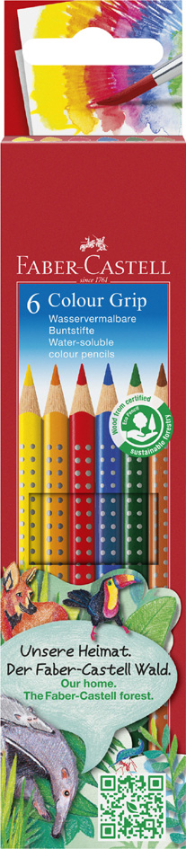 FABER-CASTELL Dreikant-Buntstifte Colour GRIP, 6er Etui von Faber-Castell