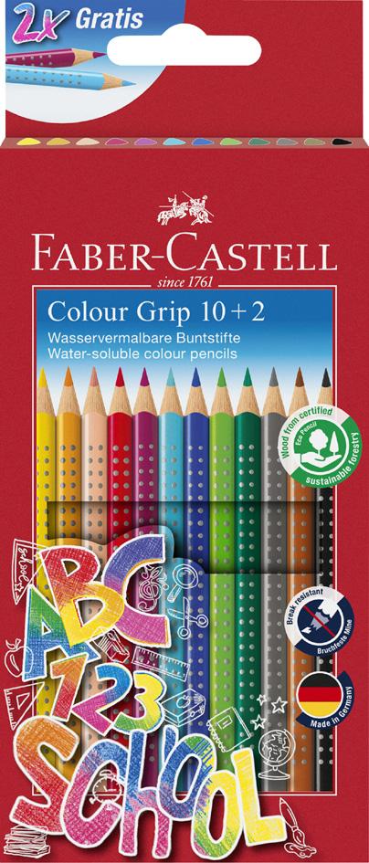 FABER-CASTELL Dreikant-Buntstifte Colour GRIP, Promoetui von Faber-Castell