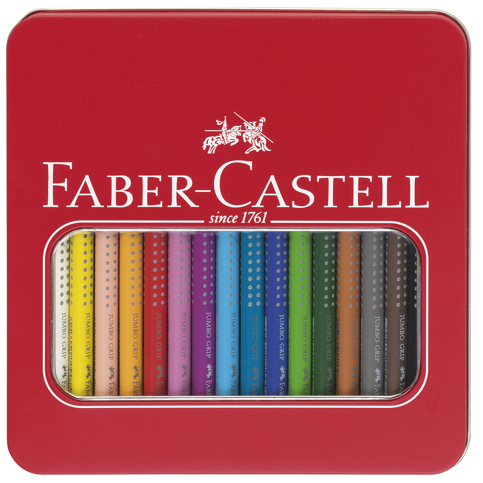 FABER-CASTELL Dreikant-Buntstifte Jumbo GRIP, 16er Etui von Faber-Castell