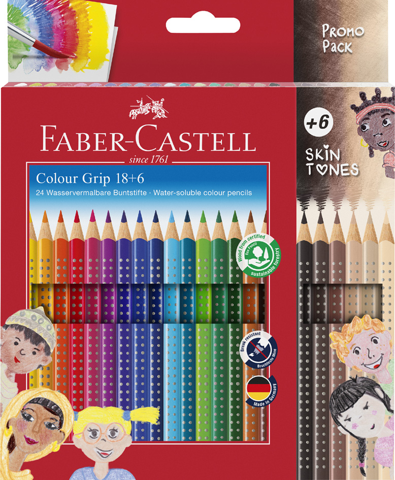 FABER-CASTELL Dreikant-Buntstifte Colour GRIP, Promoetui von Faber-Castell