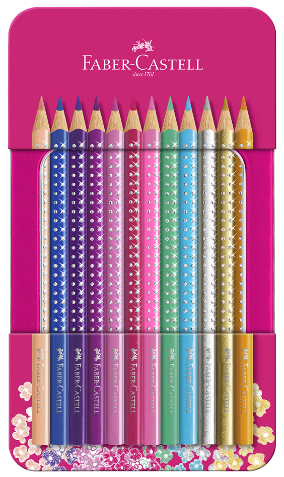 FABER-CASTELL Dreikant-Buntstifte SPARKLE, 12er Etui von Faber-Castell