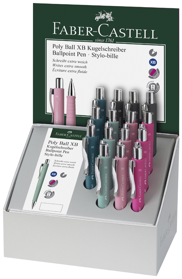FABER-CASTELL Druckkugelschreiber POLY BALL XB, Display von Faber-Castell