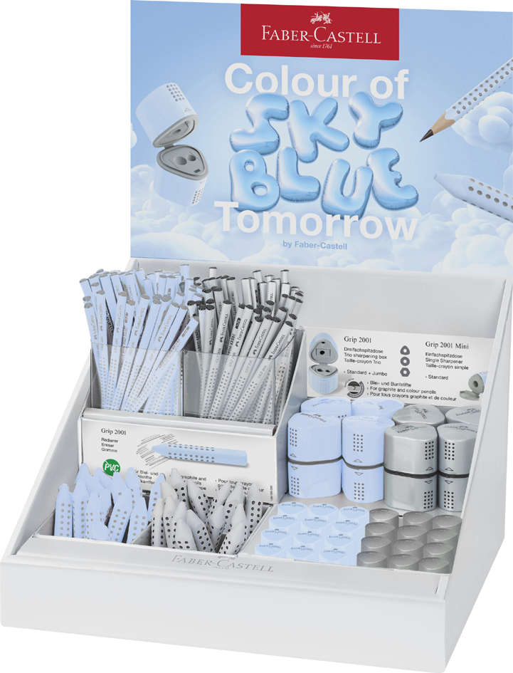 FABER-CASTELL Familiendisplay GRIP 2001, silber / sky blue von Faber-Castell