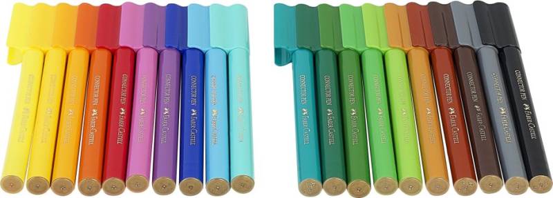 FABER-CASTELL Fasermaler CONNECTOR PEN, 20er Dinobox von Faber-Castell