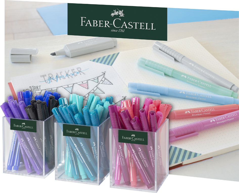 FABER-CASTELL Fineliner BROADPEN Pastell, 3er Köcher von Faber-Castell