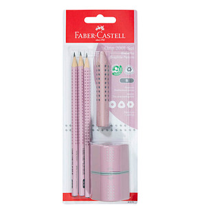 FABER-CASTELL GRIP 2001 Bleistift-Set B rose shadow, 1 Set von Faber-Castell