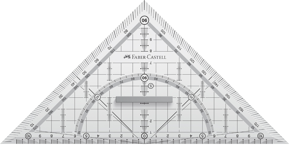 FABER-CASTELL Geometriedreieck GRIP groß, mit Griff von Faber-Castell