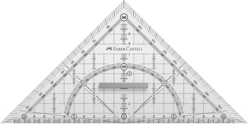 FABER-CASTELL Geometriedreieck GRIP groß, mit Griff von Faber-Castell
