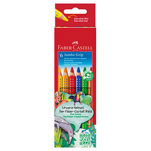 FABER-CASTELL Jumbo GRIP Buntstifte farbsortiert, 6 St. von Faber-Castell