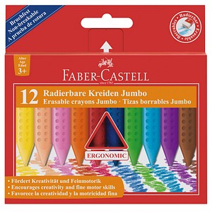 FABER-CASTELL Jumbo Wachsmalstifte farbsortiert, 12 St. von Faber-Castell