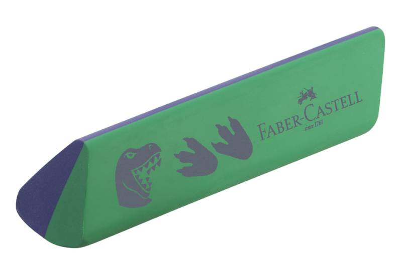 FABER-CASTELL Kunststoff-Radierer , Dino, , grün/blau von Faber-Castell
