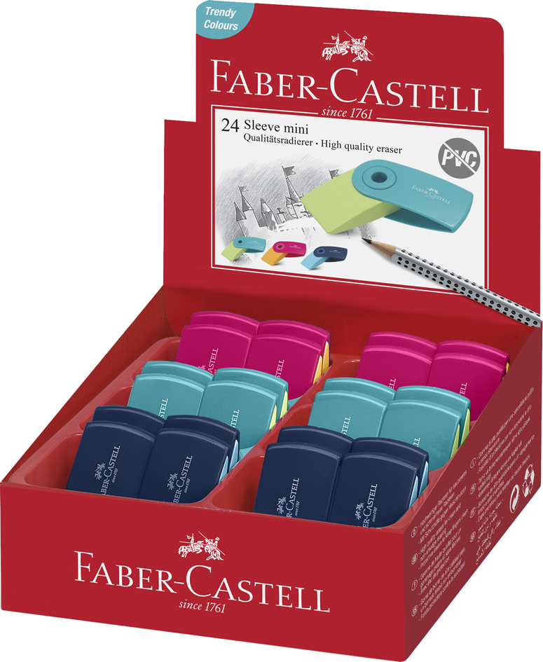FABER-CASTELL Kunststoff-Radierer SLEEVE MINI, sortiert von Faber-Castell