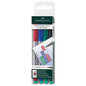 FABER-CASTELL MULTIMARK Folienstifte-Set farbsortiert non-permanent 4 St. von Faber-Castell