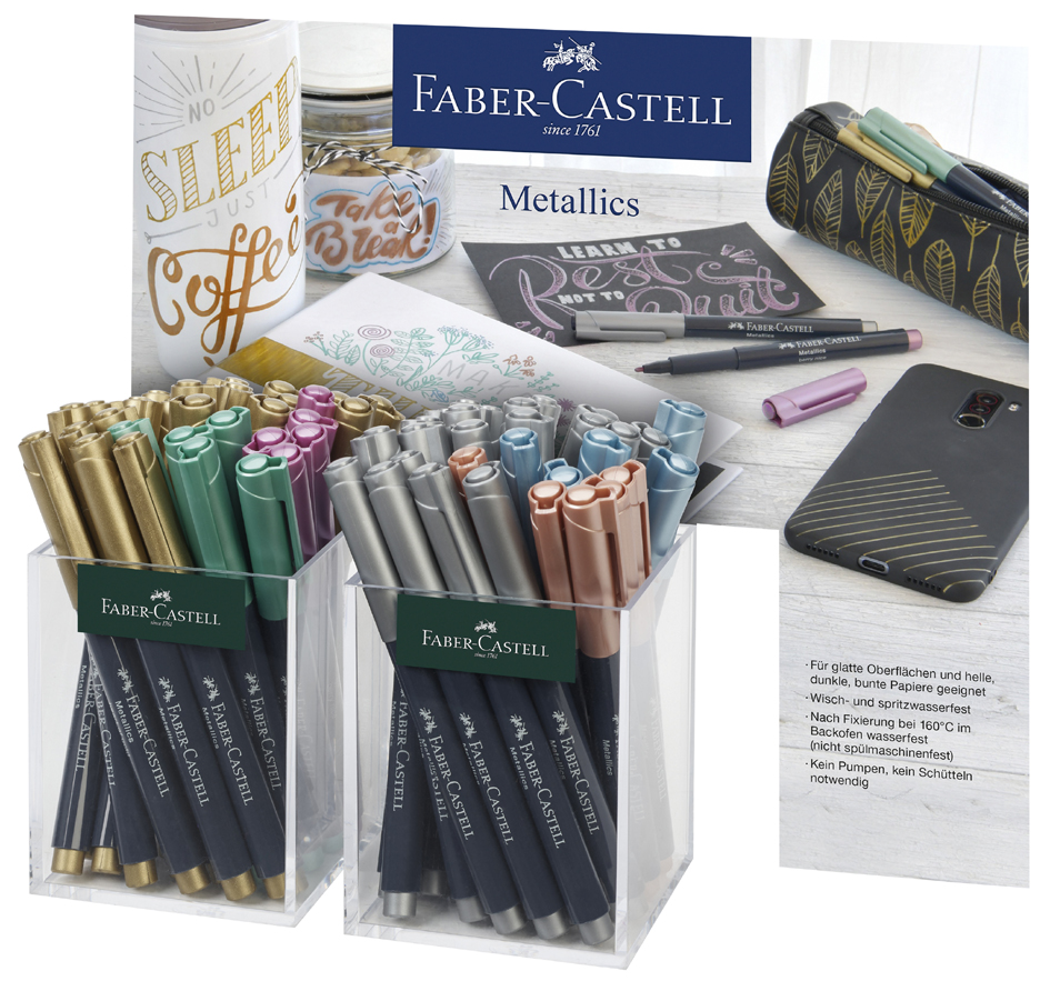 FABER-CASTELL Metallic Marker, 2er Köcher von Faber-Castell