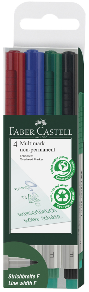 FABER-CASTELL NonPermanent-Marker MULTIMARK F, 4er Etui von Faber-Castell