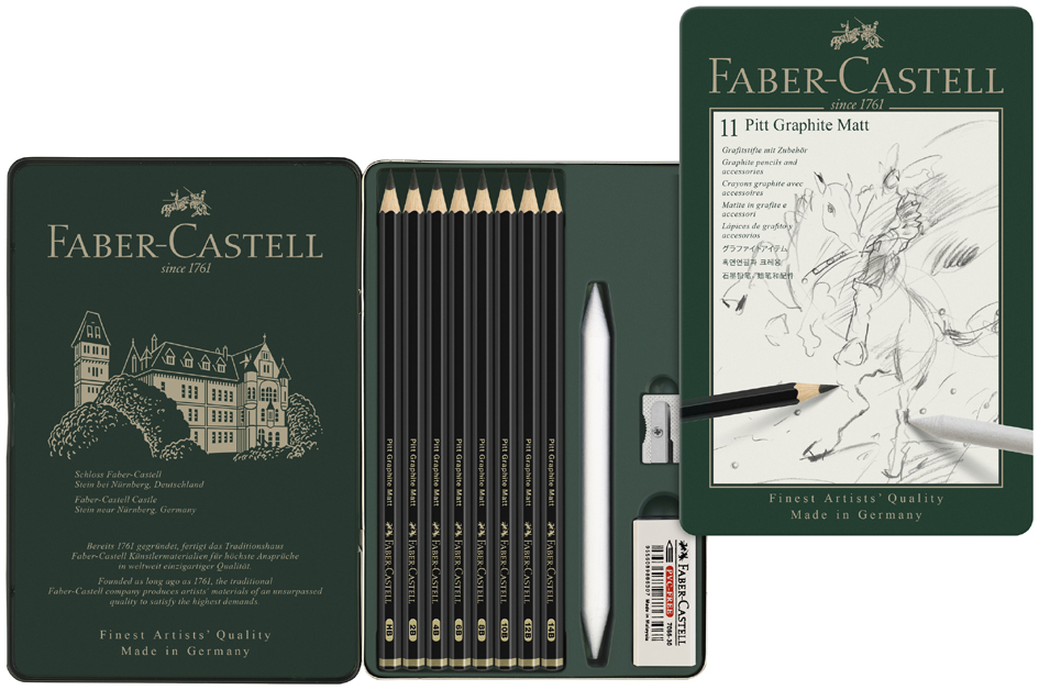 FABER-CASTELL PITT GRAPHITE Matt Set, 11-teiliges Etui von Faber-Castell
