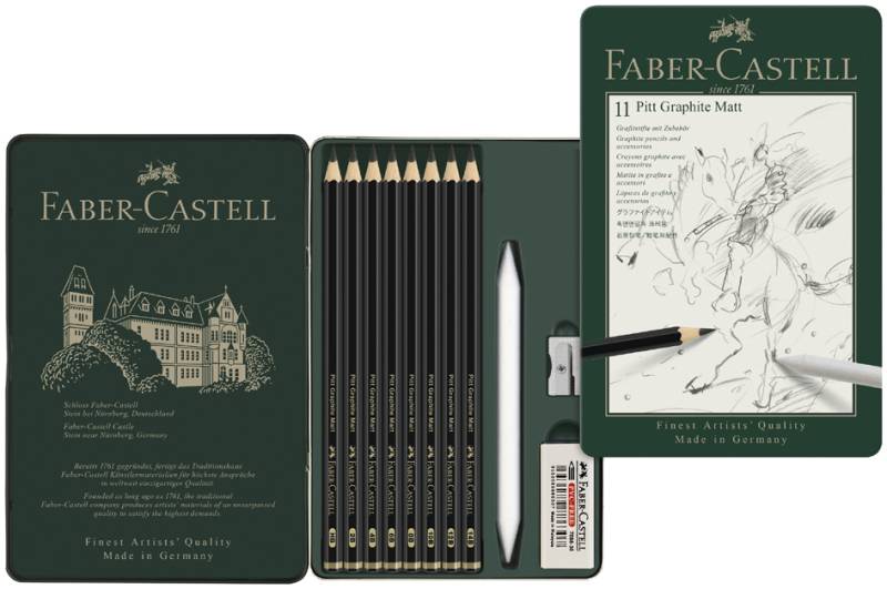 FABER-CASTELL PITT GRAPHITE Matt Set, 11-teiliges Etui von Faber-Castell