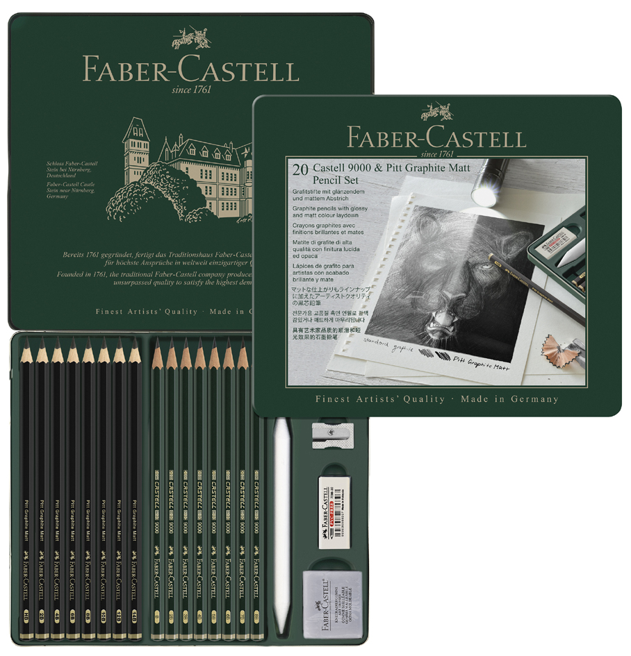 FABER-CASTELL PITT GRAPHITE Set MATT & CASTELL 9000 von Faber-Castell
