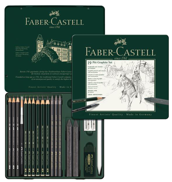 FABER-CASTELL PITT GRAPHITE Set medium, 19-teiliges Etui von Faber-Castell