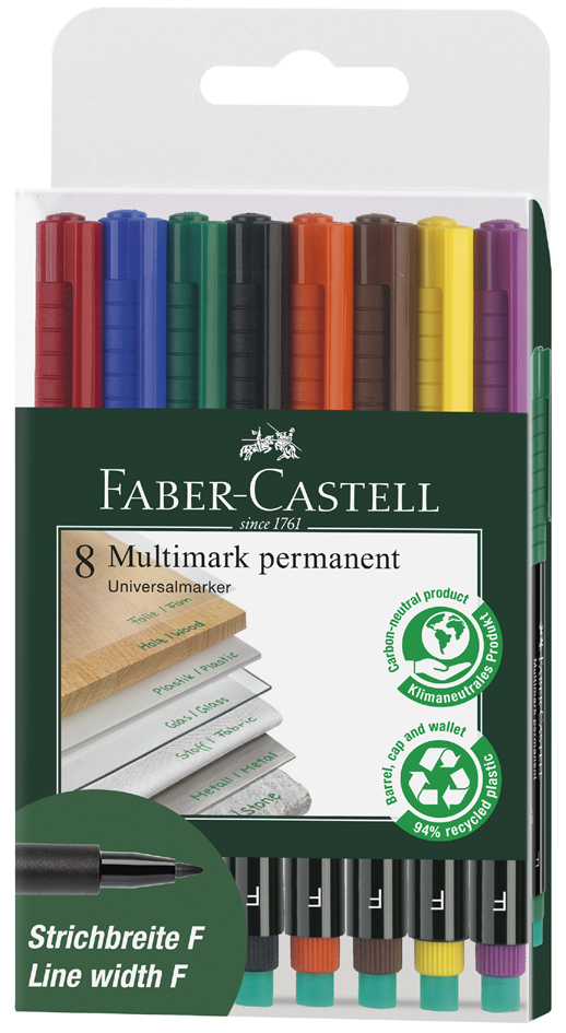 FABER-CASTELL Permanent-Marker MULTIMARK F, 8er Etui FABER-CASTELL Permanent-Marker MULTIMARK F, 8er Etui von Faber-Castell