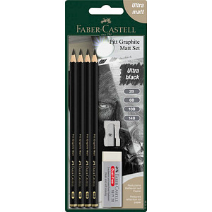 FABER-CASTELL Pitt Graphite Bleistift-Set 2B schwarz 1 Set von Faber-Castell