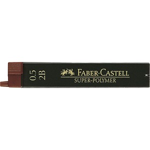 FABER-CASTELL SUPER-POLYMER Bleistiftminen schwarz 2B 0,5 mm, 12 St. von Faber-Castell