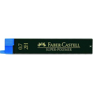 FABER-CASTELL SUPER-POLYMER Bleistiftminen schwarz 2H 0,7 mm, 12 St. von Faber-Castell