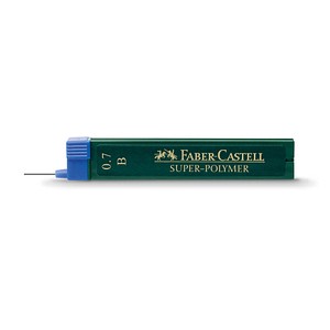 FABER-CASTELL SUPER-POLYMER Bleistiftminen schwarz B 0,7 mm, 12 St. von Faber-Castell