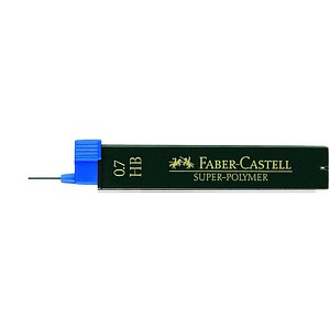 FABER-CASTELL SUPER-POLYMER Bleistiftminen schwarz HB 0,7 mm, 12 St. von Faber-Castell