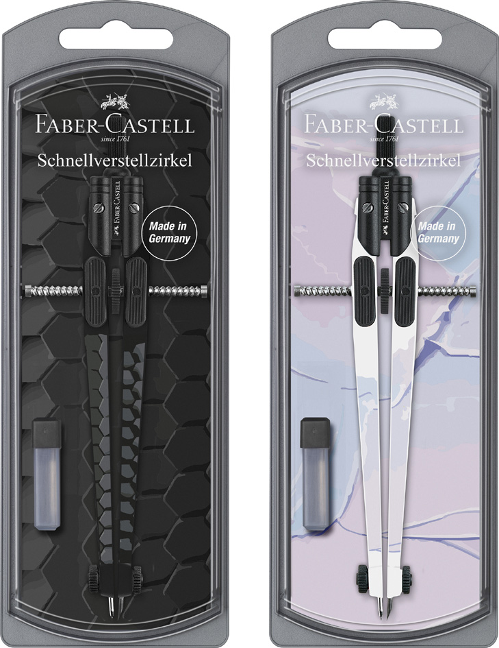 FABER-CASTELL Schnellverstellzirkel DARK & BRIGHT, sortiert von Faber-Castell