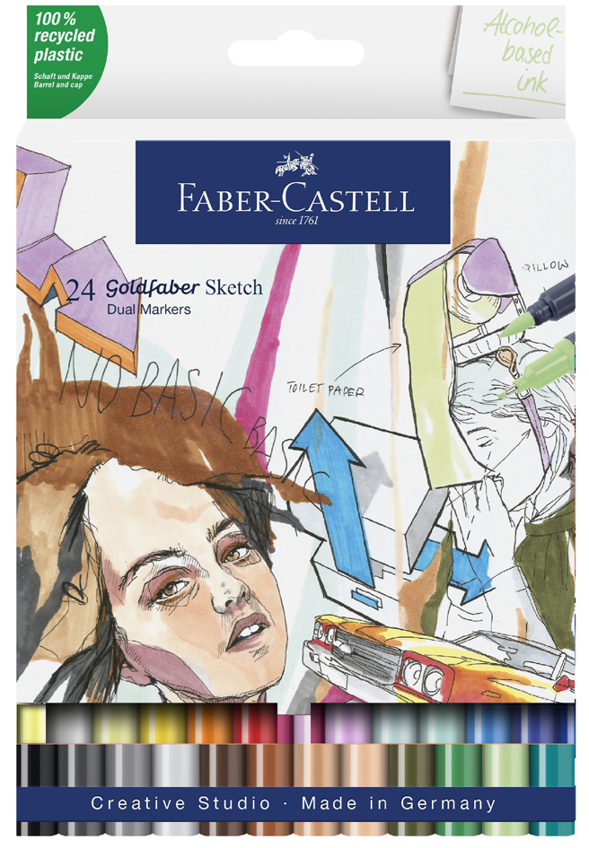 FABER-CASTELL Sketch Marker GOLDFABER, 24er Etui von Faber-Castell