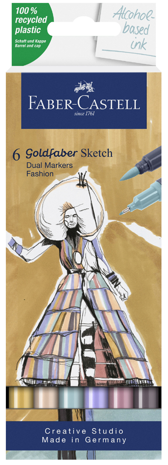 FABER-CASTELL Sketch Marker GOLDFABER, 6er Etui Fashion von Faber-Castell