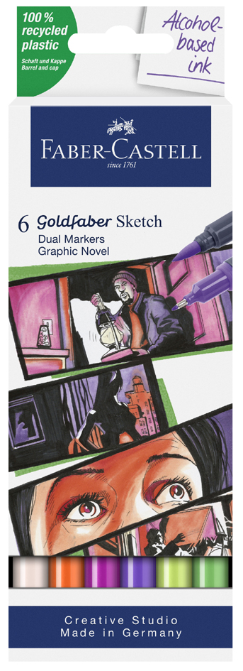 FABER-CASTELL Sketch Marker GOLDFABER, 6er Etui Graphic von Faber-Castell