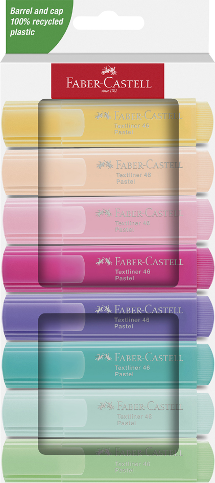 FABER-CASTELL Textmarker TEXTLINER 46 PASTELL, 8er Etui von Faber-Castell