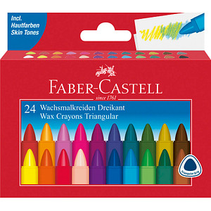 FABER-CASTELL Triangular Wachsmalstifte farbsortiert, 24 St. von Faber-Castell