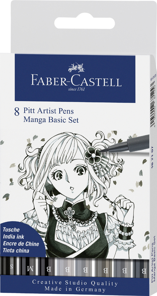 FABER-CASTELL Tuschestift PITT artist pen, Manga Basic Set von Faber-Castell