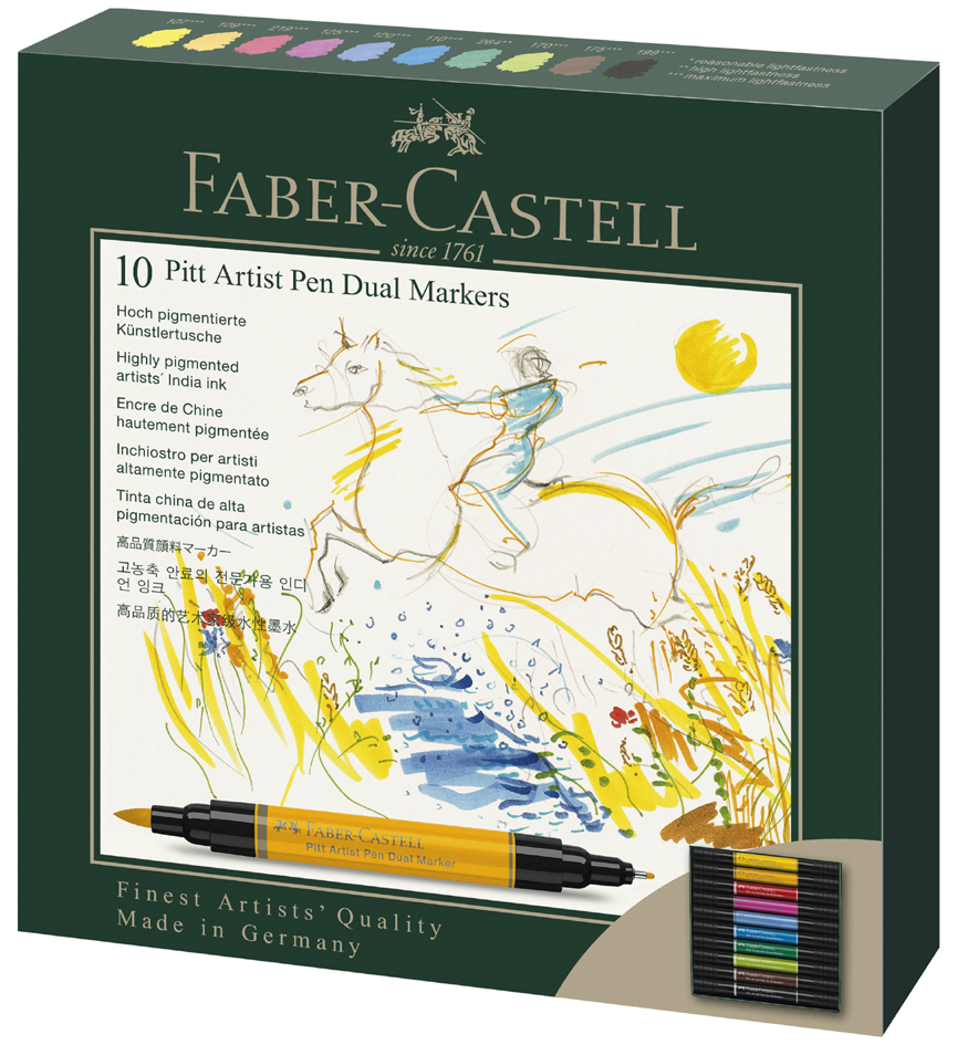 FABER-CASTELL Tuschestift PITT artist pen Dual Marker, 10er von Faber-Castell