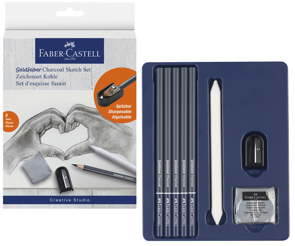 FABER-CASTELL Zeichenset GOLDFABER CHARCOAL, 8-teilig von Faber-Castell