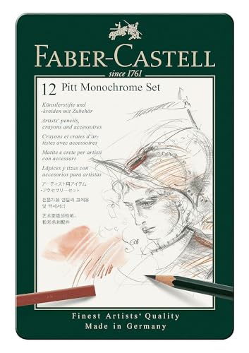 FABERCASTELL PITT MONOCHROME Set klein, 12teiliges Etui von Faber-Castell